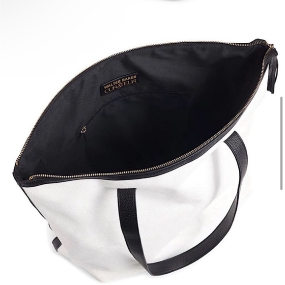 NWT Walter Baker Carly white Canvas and Vegan Leather Tote - Picture 4 of 7